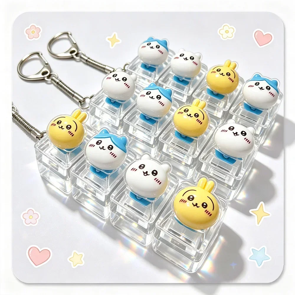 Phone Accessories Charms - ちかわ 26鍵式 ストレス解消キーチェーン、4鍵式 上向きペンダント、かわいいハチワレウサギのストレス解消おもちゃ、ギフトに最適。