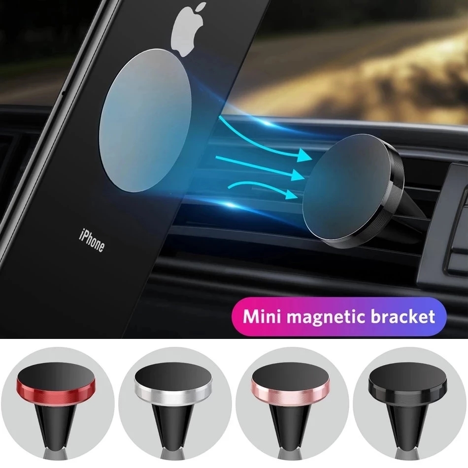 Phone Accessories Holder Car - 車載用マグネット式携帯電話ホルダー、iPhone 14、13、Samsung対応、車内エアコン吹き出し口取り付け型モバイル携帯電話ホルダースタンド