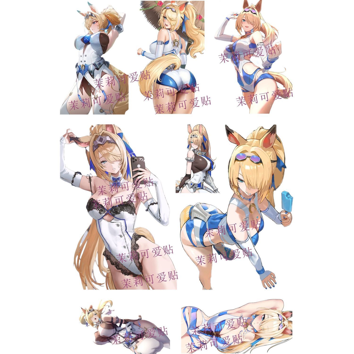 Phone Zone Accessories & Repair Photos - 8枚入りセット。アニメ「ゼンレスゾーン・ゼロ」のシグリッド・ド・ラズールの防水デコレーションステッカー。スマートフォン、スーツケース、ノートパソコンのDIY装飾やギフトに最適。