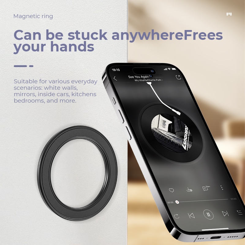 Phone Accessories Holder Car - MagSafe対応 強力マグネットリング式スマホホルダー 粘着マグネット壁掛け携帯電話マウント 車載ダッシュボードマウント iPhone 15用