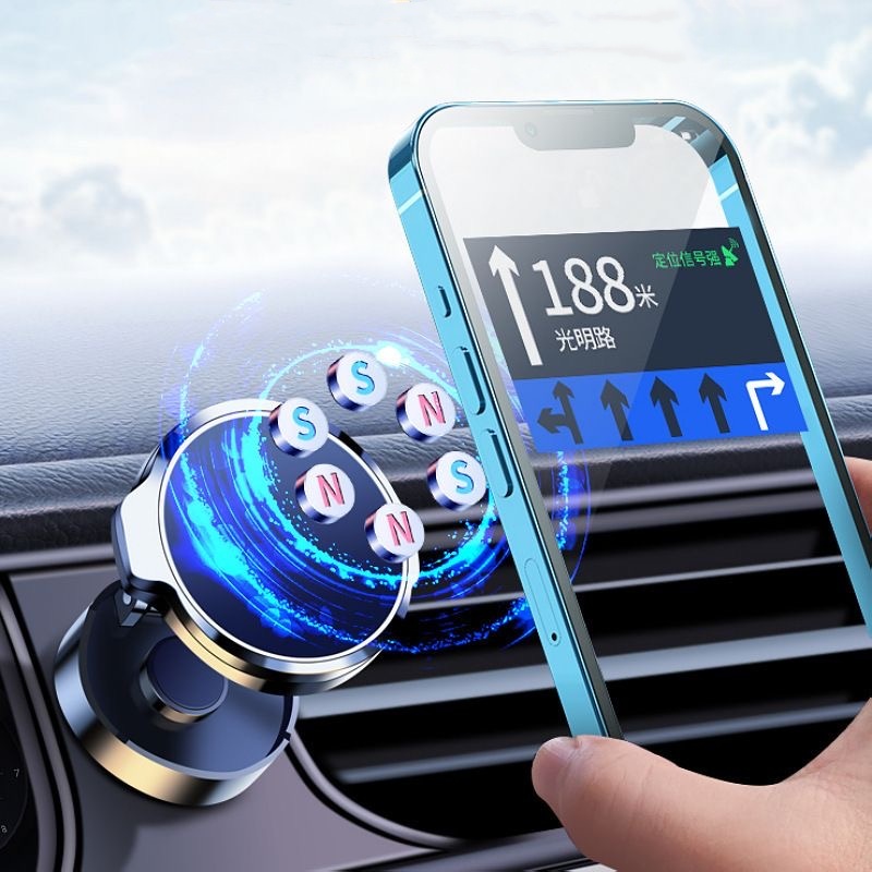 強力マグネット式携帯電話スタンド 720 °   折りたたみ - Phone Accessories Holder Car のレビューと価格