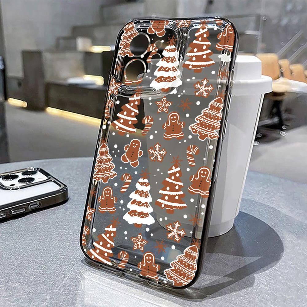 冬の雪の結晶をモチーフにしたクリスマスツリー柄の透明スマホケ - Apple Iphone 15 のレビューと価格