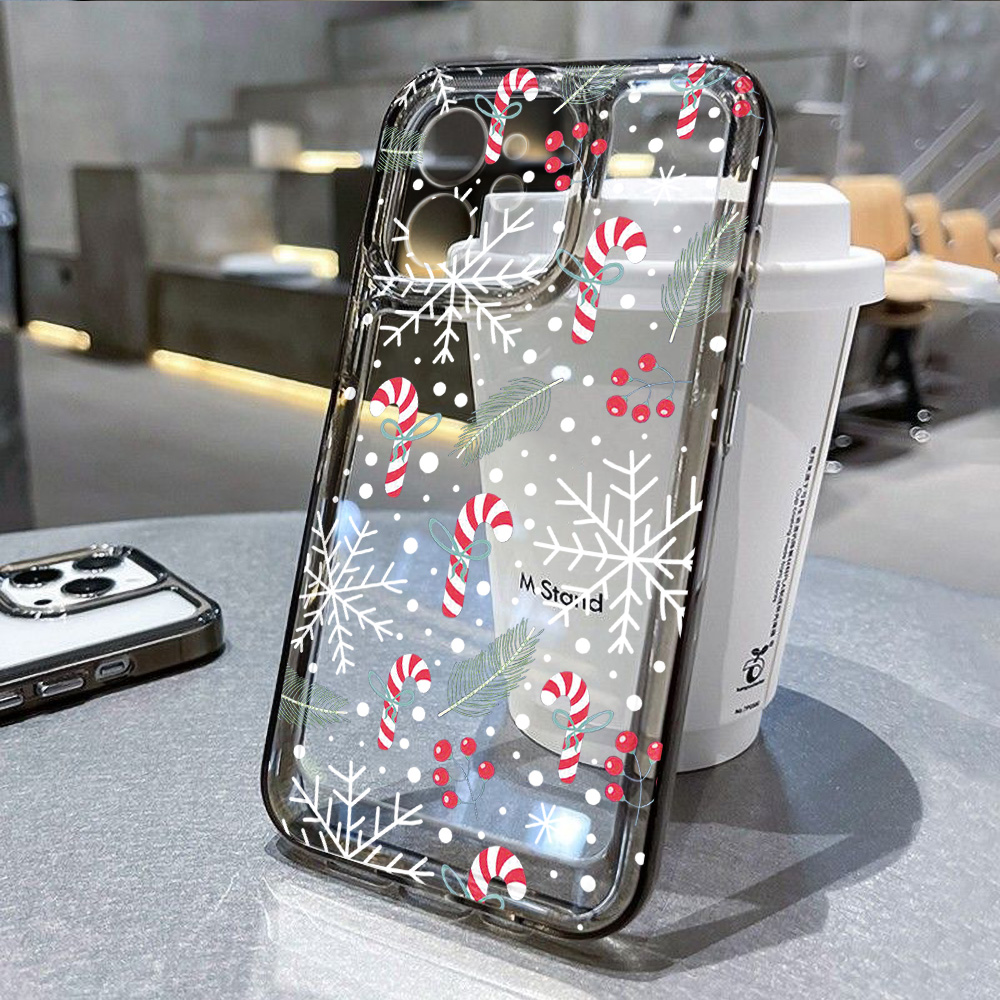 冬の雪の結晶をモチーフにしたクリスマスツリー柄の透明スマホケ - Apple Iphone 15 のレビューと価格
